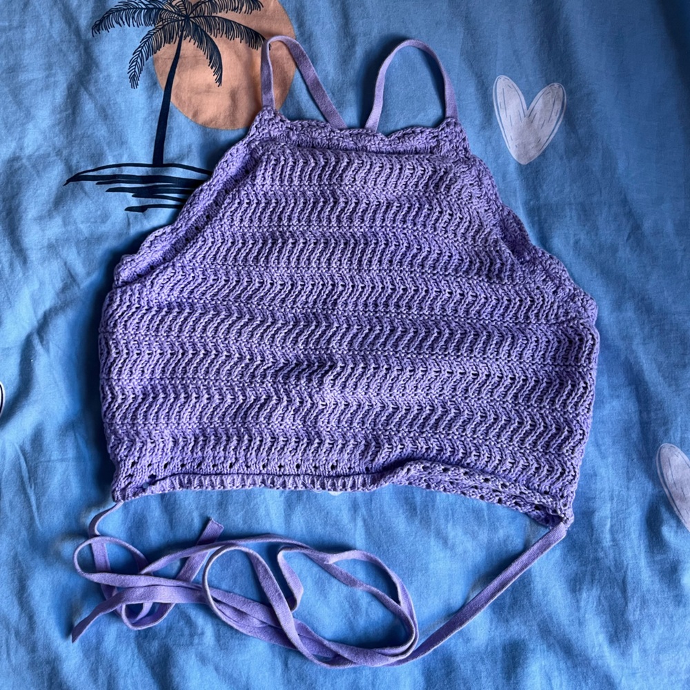 Hollister Lavender Crochet Bikini Top